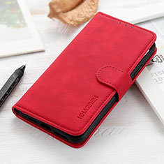 Leather Case Stands Flip Cover Holder K03Z for Vivo Y16 Red