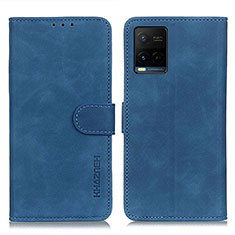 Leather Case Stands Flip Cover Holder K03Z for Vivo Y32 4G Blue