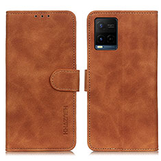 Leather Case Stands Flip Cover Holder K03Z for Vivo Y32 4G Brown
