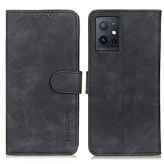 Leather Case Stands Flip Cover Holder K03Z for Vivo Y52t 5G Black