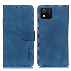 Leather Case Stands Flip Cover Holder K03Z for Wiko Y52 Blue