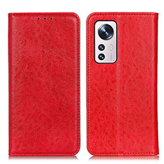 Leather Case Stands Flip Cover Holder K03Z for Xiaomi Mi 12 5G Red