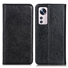 Leather Case Stands Flip Cover Holder K03Z for Xiaomi Mi 12 Lite 5G Black