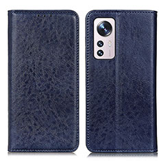 Leather Case Stands Flip Cover Holder K03Z for Xiaomi Mi 12 Pro 5G Blue