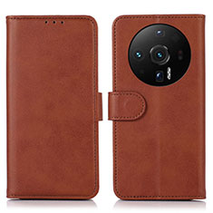 Leather Case Stands Flip Cover Holder K03Z for Xiaomi Mi 12 Ultra 5G Brown