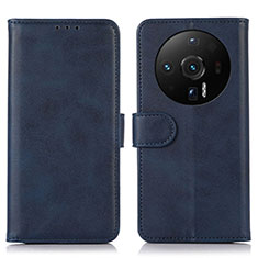 Leather Case Stands Flip Cover Holder K03Z for Xiaomi Mi 12S Ultra 5G Blue