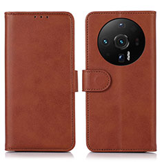 Leather Case Stands Flip Cover Holder K03Z for Xiaomi Mi 12S Ultra 5G Brown