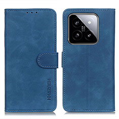 Leather Case Stands Flip Cover Holder K03Z for Xiaomi Mi 14 Pro 5G Blue