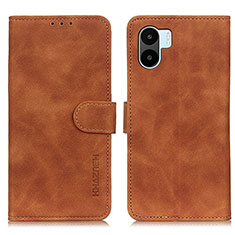 Leather Case Stands Flip Cover Holder K03Z for Xiaomi Poco C51 Brown