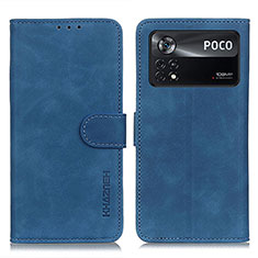 Leather Case Stands Flip Cover Holder K03Z for Xiaomi Poco X4 Pro 5G Blue