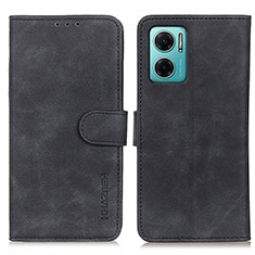 Leather Case Stands Flip Cover Holder K03Z for Xiaomi Redmi 10 5G Black