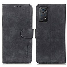 Leather Case Stands Flip Cover Holder K03Z for Xiaomi Redmi Note 11 Pro 4G Black