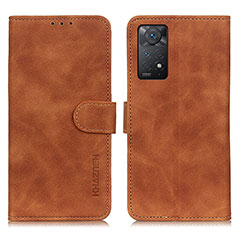 Leather Case Stands Flip Cover Holder K03Z for Xiaomi Redmi Note 11 Pro 4G Brown