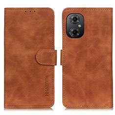 Leather Case Stands Flip Cover Holder K03Z for Xiaomi Redmi Note 11R 5G Brown