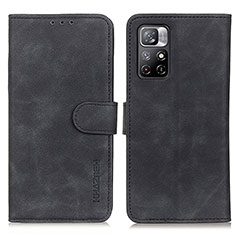 Leather Case Stands Flip Cover Holder K03Z for Xiaomi Redmi Note 11S 5G Black