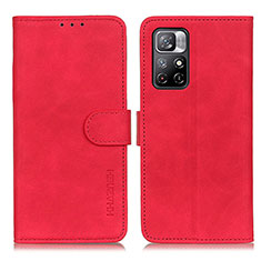 Leather Case Stands Flip Cover Holder K03Z for Xiaomi Redmi Note 11S 5G Red