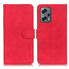 Leather Case Stands Flip Cover Holder K03Z for Xiaomi Redmi Note 11T Pro+ Plus 5G Red