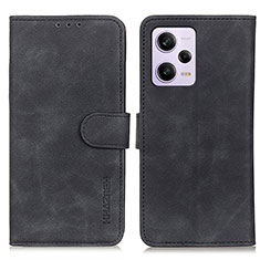 Leather Case Stands Flip Cover Holder K03Z for Xiaomi Redmi Note 12 Pro 5G Black