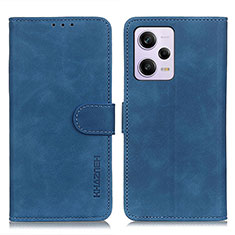 Leather Case Stands Flip Cover Holder K03Z for Xiaomi Redmi Note 12 Pro+ Plus 5G Blue