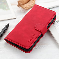 Leather Case Stands Flip Cover Holder K03Z for Xiaomi Redmi Note 8 (2021) Red