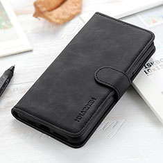 Leather Case Stands Flip Cover Holder K03Z for Xiaomi Redmi Note 9 5G Black