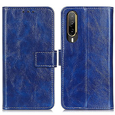 Leather Case Stands Flip Cover Holder K04Z for HTC Desire 22 Pro 5G Blue