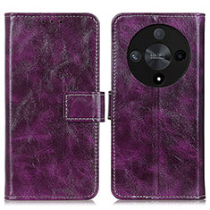 Leather Case Stands Flip Cover Holder K04Z for Huawei Honor Magic6 Lite 5G Purple