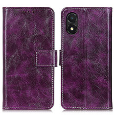 Leather Case Stands Flip Cover Holder K04Z for Huawei Honor X5 Purple