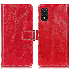 Leather Case Stands Flip Cover Holder K04Z for Huawei Honor X5 Red