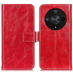 Leather Case Stands Flip Cover Holder K04Z for Huawei Honor X9b 5G Red