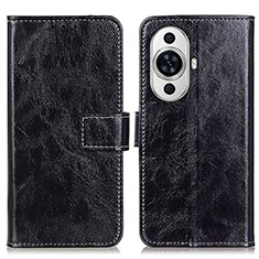 Leather Case Stands Flip Cover Holder K04Z for Huawei Nova 11 Ultra Black
