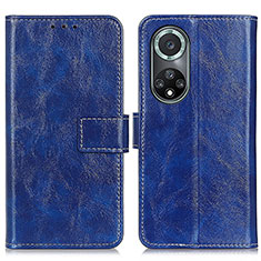 Leather Case Stands Flip Cover Holder K04Z for Huawei Nova 9 Pro Blue