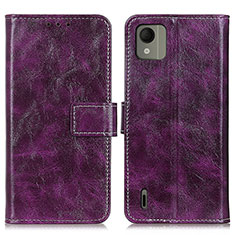Leather Case Stands Flip Cover Holder K04Z for Nokia C110 Purple
