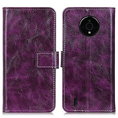 Leather Case Stands Flip Cover Holder K04Z for Nokia C200 Purple