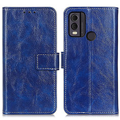 Leather Case Stands Flip Cover Holder K04Z for Nokia C22 Blue