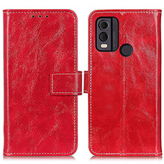 Leather Case Stands Flip Cover Holder K04Z for Nokia C22 Red
