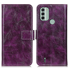 Leather Case Stands Flip Cover Holder K04Z for Nokia C31 Purple