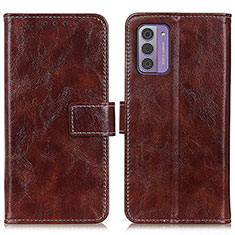 Leather Case Stands Flip Cover Holder K04Z for Nokia G42 5G Brown
