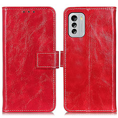 Leather Case Stands Flip Cover Holder K04Z for Nokia G60 5G Red
