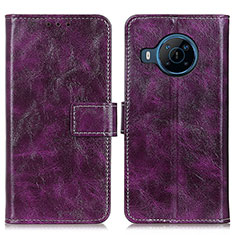 Leather Case Stands Flip Cover Holder K04Z for Nokia X100 5G Purple
