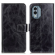 Leather Case Stands Flip Cover Holder K04Z for Nokia X30 5G Black