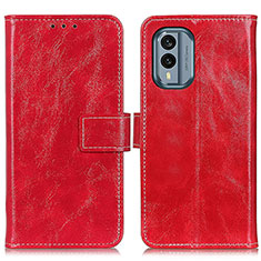 Leather Case Stands Flip Cover Holder K04Z for Nokia X30 5G Red