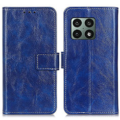 Leather Case Stands Flip Cover Holder K04Z for OnePlus 10 Pro 5G Blue