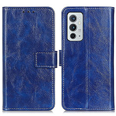 Leather Case Stands Flip Cover Holder K04Z for OnePlus 9RT 5G Blue