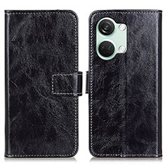 Leather Case Stands Flip Cover Holder K04Z for OnePlus Ace 2V 5G Black
