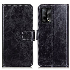 Leather Case Stands Flip Cover Holder K04Z for Oppo F19s Black