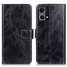 Leather Case Stands Flip Cover Holder K04Z for Oppo F21s Pro 4G Black