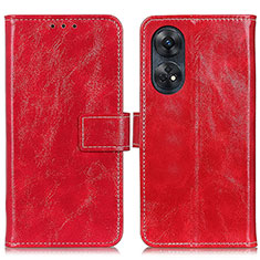 Leather Case Stands Flip Cover Holder K04Z for Oppo Reno8 T 4G Red