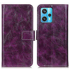 Leather Case Stands Flip Cover Holder K04Z for Realme 9 Pro+ Plus 5G Purple