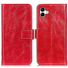 Leather Case Stands Flip Cover Holder K04Z for Samsung Galaxy A04E Red